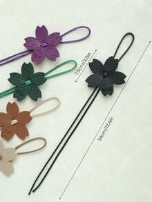 1pc Custom Initials Cherry Blossom Four Leaf Clover Bag Charms With Colorful Rope Personalized Cherry Blossom Four Leaf Clover Charms For Handbags - Pastel - View 5