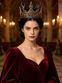 1件萬聖節嘉年華服裝皇冠，歐美暗黑哥德復古烏鴉之王皇冠，Cosplay派對舞會服裝道具，節日派對服裝配件 - 多色BB - 查看 6