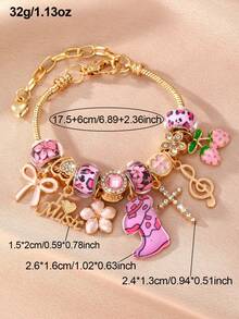 NAIZHU 1/2pcs Fashionable Luxury Strawberry Flower Butterfly Leopard Print Element Bracelet Suitable For Women Daily Wear And Dating - Multicolor - View 7