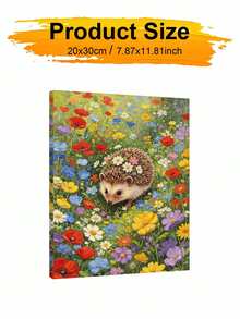 DIY Digital Oil Painting Kit - Hedgehog In The Flower Bushes, Beginner Canvas Art Handmade Painting Craft, Home Decor For Living Room, Bedroom, Holiday Gift, Includes Painting Tools. - Sets - View 8