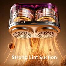 Dual-Head Fabric Shaver 800mAh Rechargeable Digital Display 12 Blades Lint Remover Large Capacity Storage Box Electric Clothing Lint Trimmer Suitable For Sweaters And Coats - Invisible dust collection box - View 3