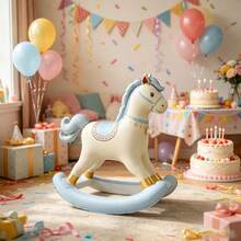 1pc Standing 3D Rocking Horse Aluminum Foil Balloon, Indoor Tabletop Party Decoration Display Ornament Birthday Party Atmosphere Background Room Decor - Blue Rocking Horse - View 4