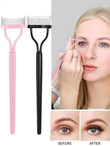 4/2/1pc Metal Tooth Eyelash Comb Separator With Lid, Used For Combing And Separating Eyelashes, Women's Makeup Tool, Suitable For Travel, Vanity, Bedroom Use, Cosmetics, Christmas Gift, Women's Gift - Multicolor - View 4
