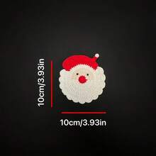 2PCS Santa Claus Knitted Coasters, Christmas Theme Knitted Car Cup Holders, Dual-Use For Car And Home, Holiday Creative Decorative Gift - Santa Claus Woven Coaster - View 4