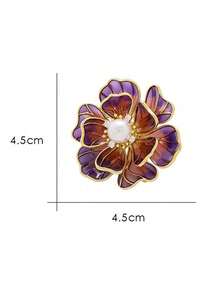 Retro Peony Brooch, Niche Faux Pearl Brooch, High-End Flower Pin Accessory - Peony Brooch - View 6