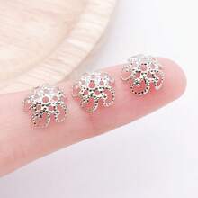 100pcs 8-9mm Anti-Oxidation 18K Gold Plated Hollow Five-Petal Bead Caps, Suitable For DIY Handmade Bracelets, Spacer Beads And Beaded Flower Holders - One Size Fits All - View 14