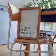1pc But What If It All Works Out Wall Art, Minimalist Affirmation Print, Green Quote Poster, Motivational Typography Decor, Therapy Office Art - Word - View 3