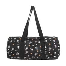 Cute White Allover Cartoon Bear Print Cylindrical Duffle Bag, Large Portable Shoulder Weekender Bag For Gym Sports Short Overnight Travel - Multicolor - View 12