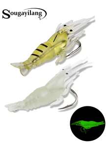 SOUGAYILANG 10pcs/20pcs 5cm Soft Shrimp Lure, Suitable For Bass, Black Bass And Other Fish - Yellow - View 11