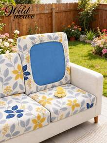 1pc Striped Print Milk Silk Sofa Cover, High Elasticity Dust-Proof Removable Washable All-Season Sofa Protector, Suitable For Patio, Garden, Poolside And Multiple Occasions, Single Piece Not Set - Multicolor - View 2