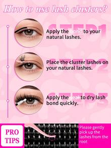 RITALASH 380PCS Mixed Length Individual False Eyelashes, 6 Styles DIY Eyelash Thick-Looking Eyelash Extensions, Spiky & Cat Lashes Self-Grafting Curling Lashes For Women, Makeup Products - View 9