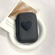 1pc Handmade Heart Pattern EVA Storage Bag Earphone Pouch Coin Zipper Pouch Data Cable Organizer Bag - Multicolor - View 9