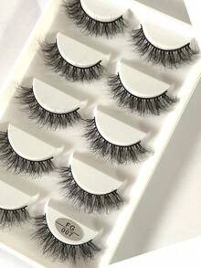 10 Pairs Soft Fluffy Natural Long 3D Mink Fur False Eyelashes Makeup Set Mink Fur Lash Extensions Short Lashes - Black - View 5