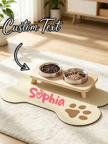 Personalized Dog Food Mat, Dog Feeding Mat, Customizable Pet Name Dog Food Mat, Personalized Dog Bed Mat, Customizable According To Your Dog's Name, Pet Feeding Mat, Suitable For Dogs, Cats, Puppies Accessories - Multicolor - View 6