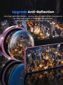 3 Packs [2026 New] 9H Tempered Glass Camera Lens Protector Compatible With Iphone 18 Pro Max/18 Pro, Burgundy Glitter, HD Clear, Anti-Scratch, Anti-Fingerprint, Shatterproof, Metal Frame, Bubble Free, Easy Install, Case Friendly, Birthday Gift For Friends & Family - Burgundy - View 2