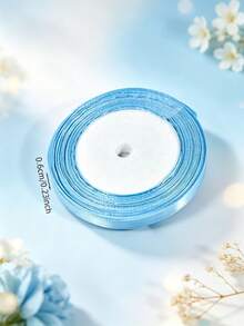 1 Roll 22m Blue Satin Ribbon, Handmade Rose Ribbon, 22m Polyester Ribbon Packaging Ribbon, Home Decor, Scene Decoration, Theme Party Decoration - Ribbon Roll - View 15