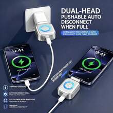 140W Full Charge Separator Type-C Phone Charger Fast Charging Adapter Earphone Phone Charger Auto Power-Off Power Protection Auto Disconnect Night Charging, Anti-Overcharge Separator - Silver - View 3
