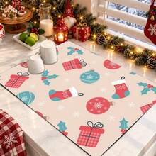 1pc Christmas Themed Printed Pattern Dish Drying Mat, Kitchen Countertop Bowl & Plate Rubber Bottom Drying Pad, Party Decoration, Super Absorbent Hidden Stain Dish Drying Mat, Soft Diatomaceous Earth With Rubber Backing Multi-Functional Kitchen Home Mat, Quick Dry Mat For Coffee Machine & Dish Rack, Kitchen Countertop Coffee Mat & Dish Drying Pad - LL LSD015 - View 10