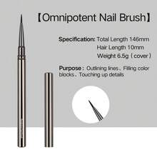 Professional Nail Art Brush Set, Metal Handle Nail Brushes For Gel Polish, Acrylic, French, Liner, Painting, Manicure Tools - Black - View 19