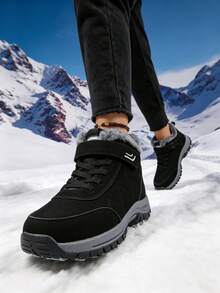 Women's Snow Boots, Thermal Lining Thickened Fur Interior, Non-Slip Rubber Sole, Rain & Snow Outdoor Cold Weather Boots For Men & Women - Black - View 4