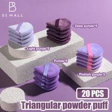 BS-MALL 14PCS Face Foundationg Sponge Set Custom Logo Full Size Makeup Tool Soft Vegn Velvet Powder Puff Makeup Sponge Set - Purple - View 2