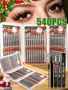 648 Pieces Of Brown False Eyelash Sets, Anime-Style False Eyelashes, 8-18mm In Length, Soft And Fluffy. The Sets Come With Glue, Tweezers And Eyelash Brush. Complete Eyelash Kit Lash Cluster Kit Anime Lashes Cat Eye Lashes Anime Lashes - Multicolor - View 14