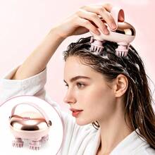 Hailicare Electric Scalp Massager 360° Rotating Kneading Massage Brush, Full Body Massage Device Suitable For Head, Neck, Shoulder, Arm, Waist And Leg, Red Light, Waterproof, USB Rechargeable - Rose Gold - View 2