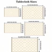 2D Flat, 1pc Soft, Fashionable And Beautiful Soft Color Patterned Tablecloth, Dining Table/Coffee Table/Desk/Coffee Table, Picnic/Outdoor Dining Table/Camping Dining Table, Exquisite Lifestyle, Home Fabric - A - View 4