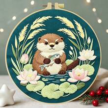 1件裝 15*15cm/5.9*5.9in 或 20*20cm/7.9*7.9in 花卉動物刺繡套件，DIY手工刺繡組，適合成人初學者，居家禮物、女性縫紉禮品，含使用說明書、印花布料、刺繡框、針與線 - 15x15公分 - 查看 16