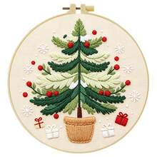 1件裝 15*15cm/5.9*5.9in 或 20*20cm/7.9*7.9in 明亮色彩樹木刺繡套件,DIY手工刺繡組,適合成人初學者,居家禮物、女性縫紉禮物,含使用說明書、印花布料、刺繡框、針與線 - 20x20公分 - 查看 18