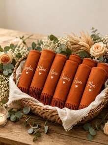 Personalized Wedding Shawl, Customized Wedding Scarf, Wedding Favor, Chair Decor, Bridal Party Favor, Wedding Guest Favor, Party Favor - Multicolor - View 7