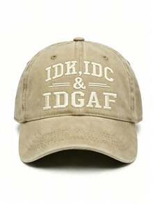 1PC Letter Embroidered Baseball Cap, Adjustable Breathable Dad Hat, Men's Women's Baseball Cap, Washed Distressed Vintage Style Outdoor Sun Protection Baseball Cap - Multicolor - View 17