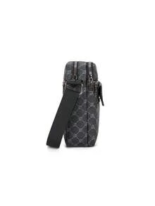 Men's Classic Vintage Vertical Shoulder Crossbody Bag With Large Capacity And Layered Storage Backpack For Daily Commuting And Leisure Activities - Black - View 7