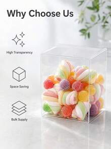 1/50pcs 3 Sizes Transparent PVC Gift Boxes, Candle Packaging, Party Supplies Gift Box - Multicolor - View 6