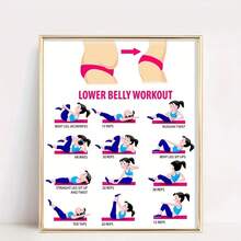 Set Of 3 Posters For Lower BellyWorkouts Featuring Exercise Instructions, Measuring 8X10 Inches.These Routines Focus On Toning Lower Abs And Strengthening TheCore, Complete With Progress Tracking Sheets Suitable For HomeGyms, Offices - Single Piece - View 8