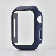 BEIMUSON 鋼化玻璃+保護蓋 相容於 系列 38mm 40mm 41mm 42mm 44mm 45mm 46mm 49mm PC 防撞螢幕保護殼 相容於 Series 11/10/9/8/7/6/5/4/3/2/1 Ultra SE-午夜藍 - 午夜藍 - 查看 11