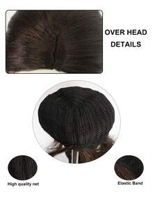 34-Inch Dark Brown Side-Braided Anime Cosplay Wig (Glasses Included) – Unisex Synthetic Pre-Braided Ponytail Wig; Ideal For Halloween, Carnivals, And Parties; A Great Gift For Cosplayers And Anime Fans - Brown - View 7