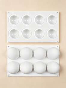3D Sphere Silicone Mold 8-Cavity, Nonstick Baking Pan For Mousse Cake, Chocolate & French Dessert – Reusable, Easy Clean - White - View 5
