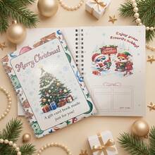 1pc Christmas Gift Card Book Holiday Gift Card Holder, Christmas Gift Book With Gift Card Slots, Santa Claus, Christmas Tree, Gingerbread Man Pattern Cover, Portable Spiral Bound Gift Card Holder, Stationery Supplies - Christmas Gift Book - View 1