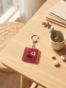 1pc/6pcs Cute Corit Minimalist Expression Aesthetic Acrylic Keychains, Simple Style Misaligned Eye Series Six Colors Funny Adorable Shocked Expression Square Pattern Pendant, Backpack & Car Key Accessory, Gift For & Funny Art Lovers - Multicolor - View 7