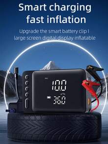 Alat Starter Mobil 6000A dengan Pompa Udara, Pengisi Angin Ban 140 PSI, Layar Digital, Lampu LED, dan Power Bank USB, Starter Aki Portabel, Cocok untuk Perjalanan Musim Dingin, Perjalanan Darat, dan Situasi Aki Mati, Hadiah untuk Pria dan Wanita - Wireless - View 2