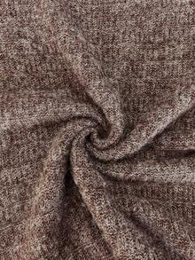 Women's Fall/Winter Mock Neck Loose Fashion Lazy Relaxed Long Sleeve Basic Knit Pullover Top – Office Commute Street Photo Versatile Sweater - Brown - View 8