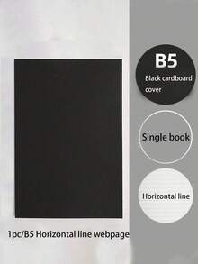 1/3pcs Premium Black Cardboard Notebook With 256 Square Blank Pages, Sturdy Cover And Acid-Free Paper. Ideal For Office Work, School Projects, Travel Diary, Daily Planning, And Creative Sketching. A Great Gift For Students And Teachers. - Rectangle - View 13
