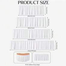 1 Christmas Party Table Skirt, Suitable For Christmas To Send A Buffet Table, Holiday Dessert Table Decoration, Washable Christmas Family Dinner Tablecloth Booth Display Decoration. - 1 - View 2