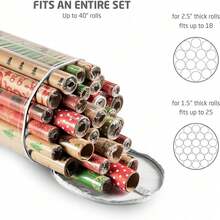 Multi-Color Wrapping Paper Storage Bag, Vertical Cylindrical Organizer With Transparent Window And Reinforced Handle, Waterproof And Dustproof Large Capacity, Suitable For Wrapping Paper, Ribbons, Bows And Handmade Crafts Ideal For Closet,Craft Room - Multicolor - View 9