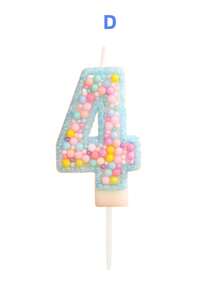 Macaron Mixed Color Bubble Bead Blue Minimalist Fresh Birthday Number Candle, Autumn Decor, Souvenir, Camping, Kitchen, Christmas, Party Gift, Cookware, Home Decor & Accessories, Party Decor & Supplies - View 16