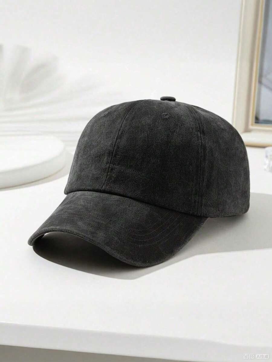 1pc Women's Vintage Distressed Washed Denim Baseball Cap With Adjustable Design, Suitable For Men. An English Style Holey Sun-Protective Breathable Be - One Size - View 1