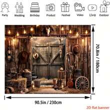 Fondo de Vaquero Occidental: Decoración Rústica del Lejano Oeste para Fiestas, Cumpleaños, Etc. - Versátil, Sin Necesidad de Energía, Excelente para Fotomatones y Decoración del Hogar - 1 - Ver 3