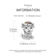 1 Pieces Original Design Silvery Color Charms Cowboy Cow & Cute Milk Cow Beads Heart Cubic Zirconia Inlay Fits Original Bracelet DIY Making - Multicolor - View 6