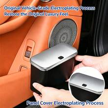 Universal Electrophoretic Coated Car Trash Can With Door Mount And Lid, Luxury Interior Grade Vehicle Storage Accessory - One Size - View 3